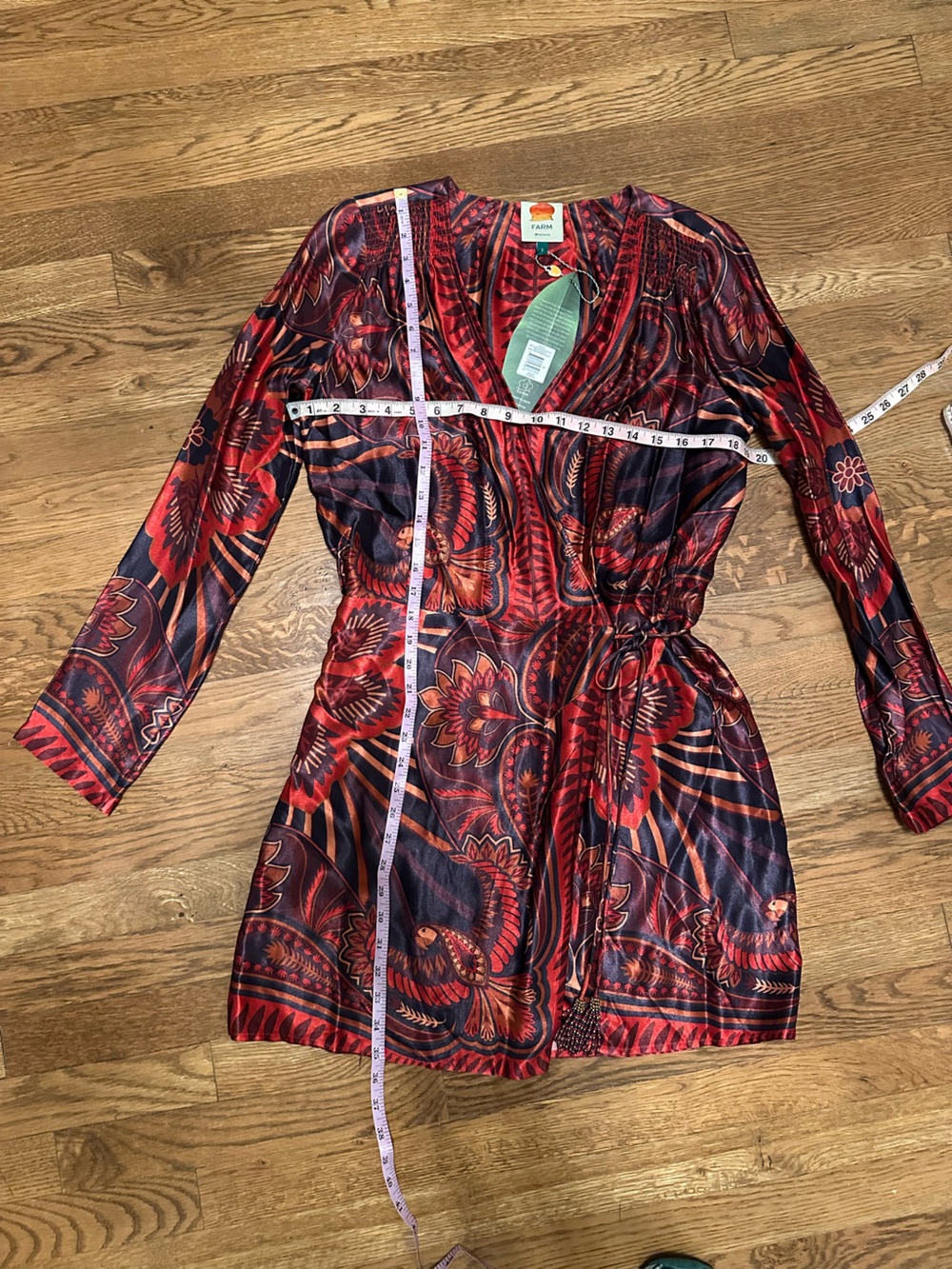 NWT Farm Rio Macaw Arabesque Mini Wrap Dress size small SOLD OUT Neiman Marcus - Picture 4 of 16